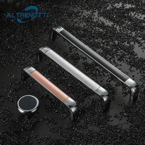 Furniture Handle Zinc Alloy Cabinet Modern Knob Simple Cupboard Wardrobe Kitchen Drawer Black Gold Silver Door Pull Hardware