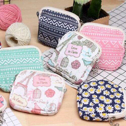 Mini Sanitary Pad Storage Bag Small Ladies Cosmetic Bag for Travel Portable Lipstick Coin Sanitary Bag Storage Box Girls Student