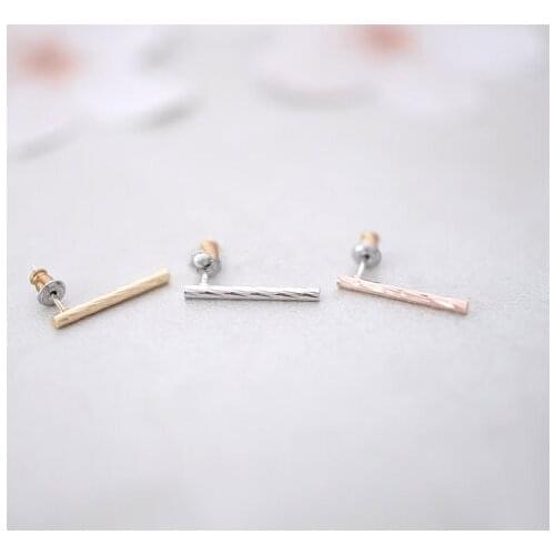 Fashion of the twisted wired bar stud earrings, personality long tube stud earrings