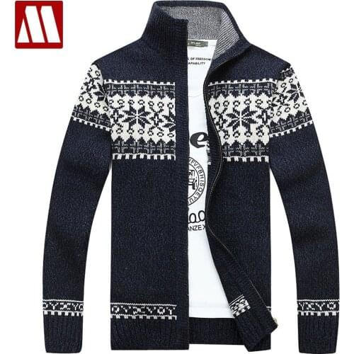 2020 New Arrival Mens Cardigans Sweaters Winter Mens Casual Sweaters Warm Zipper Men Cardigan Stand Collar Knitted Sweater coat