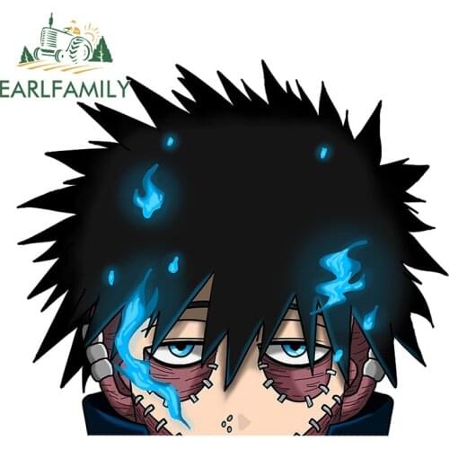 EARLFAMILY 13cm x 11.7cm For My Hero Academia Dabi Peeker Car Decal Campervan Stickers Car Accessories Scratch-Proof Decor