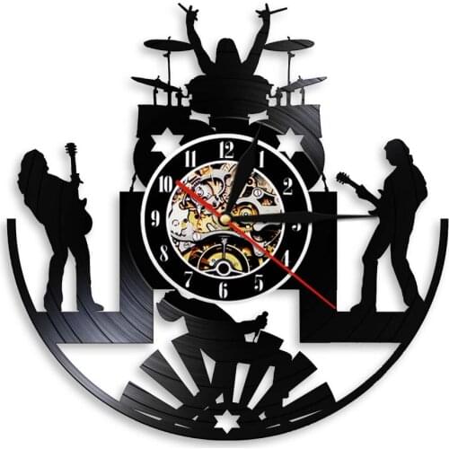 Rock And Roll Wall Clock Modern Music Band Vinyl Record Clock Personality Wall Art Decor Unique Gift For Music Lover