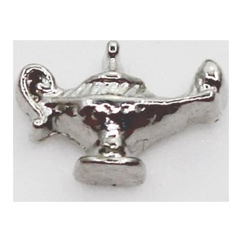 New Arrival 20pcs/lot Silver Lamp of Aladdin Floating Charms Living Glass Memory Lockets Pendants DIY Jewelry Accessories Charm