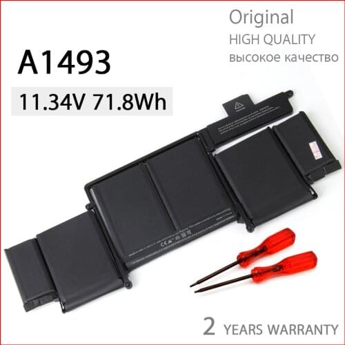 Genuine A1493 Laptop Battery For Apple Macbook Pro 13" A1502 ME864 ME866LL/A 020-8148 Late 2013 Mid 2014 Retina 11.34V 71.8wh
