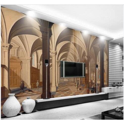 Custom photo wallpapers 3d wall murals wallpaper for walls Classical architectural decoration painting TV background wall papers