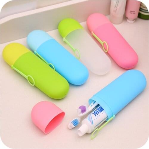 Candy-colored portable wash toothbrush dental kit travel family storage toothbrush toothpaste storage box bathroom accessories