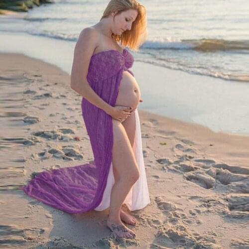 Maternity Props for Photography Maxi Maternity Clothes Lace Maternity Dress Sexy Photography Props Solid Lace Dress S-XL z0725