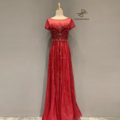 Luxurious Evenning dresses Diamond Beading Sleeveless Formal Dress 2021 new pattern dubai LUSCIOUS DELIA