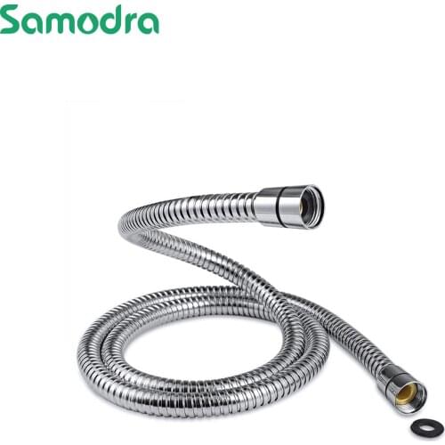 SAMODRA 1.25m Shower Hose 10mm Large Bore Stainless Steel Chrome Shower Hose Replacement Leakproof & Anti-Kink