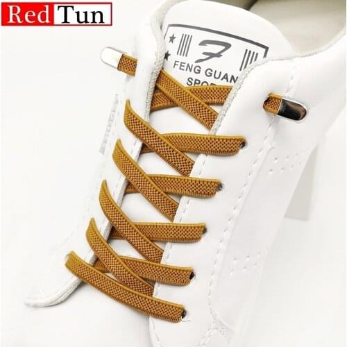New Elastic No Tie Shoelace White Flat Press the metal lock Fast Shoelace Kids And Adult Unisex Lazy Laces