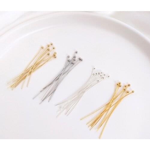 16/18/20/24/30/40/50mm Silver Color Metal Ball Head Pins For Diy Jewelry Making Head pins Findings Dia Supplies