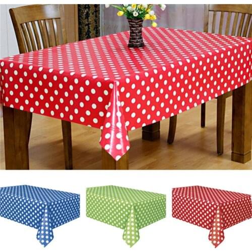 Birthday Party Tablecloth Dots Spot Family Hotel Travel Disposable Plastic Table Cover Camping Wedding Party Dinner Tablecover