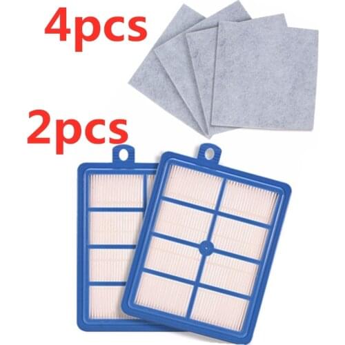 Washable 2PCS dust Hepa Filter H12 H13+4PCS Motor cotton filter for Philips Electrolux AEG Vacuum Cleaner replacement parts