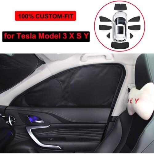 Custom Sunshade for Tesla Model 3 Y S X Side Window Fixed Privacy Sun Shade Foldable Sunblock Shading Net Front Rear Windshield