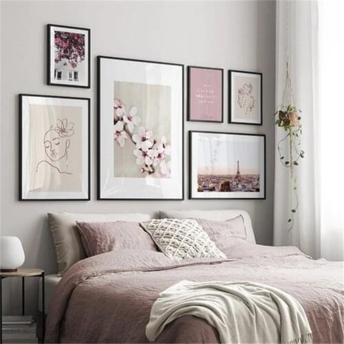 Modern Flower Figure Painting Home Decor Nordic Canvas Art Painting Landscape Poster Quote Print Wall Art Picture for Dormitory