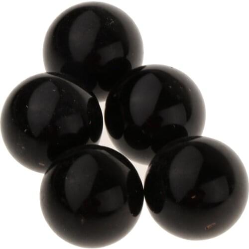 5Pcs 25mm Black MARBLES Kids Glass Toys Traditional Games Party