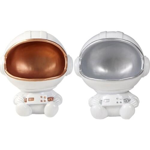 Creative Astronaut Key Storage Bowl Cartoon Spaceman Model Crafts Resin Candy Dish Art Snack Jewelry Holder Home Living