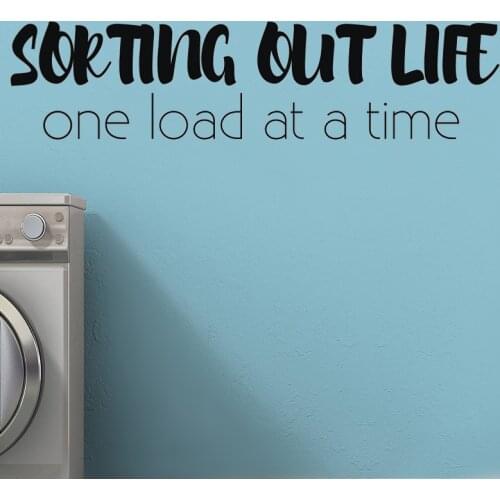 Bathroom Vinyl Wall Decals Sorting Out Life One Load At A Time Fun Quotes Laundry Room Sign for Home Decoration Stickers HJ064