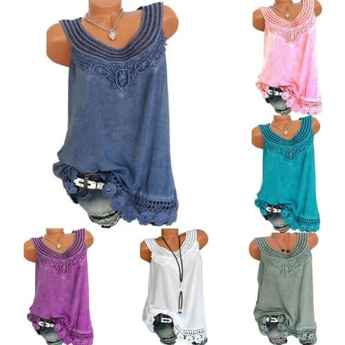 Vintage Summer Women Sleeveless T-shirt Sexy Fashion Patchwork Top Loose Vest Plus Size Summer O-neck Casual Harajuku Plus Size