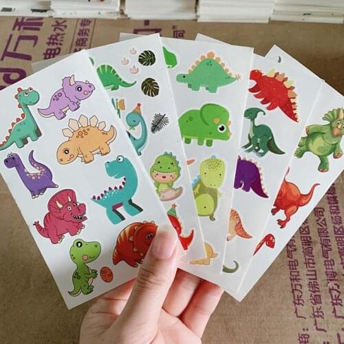 10 Sheets Dinosaur Makeup Temporary Tattoo Sticker Cute Fake Tatoo Flash Tatto Waterproof Small Body Art For Children