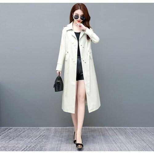 Plus Size 3XL Women Leather Jacket 2021 New Spring Leather Coat Women Long Slim Autumn PU Leather Clothing Female Jackets OAIRED