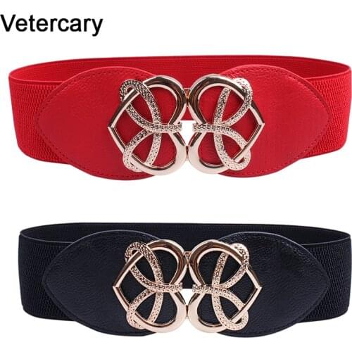 Corset Belt For Women Elastic Wide waistband Female Black Cincher Elasticity Waistband opal buckle Belts for Dress Accessories