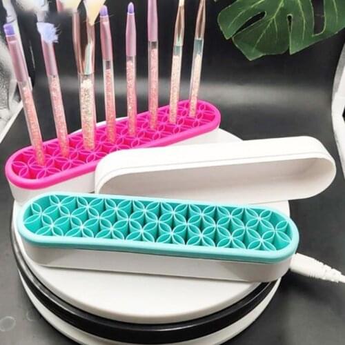 1pcs Silicone Nail Pen Holder Display Stand Rack Brush Storage Case Silicone Organizer And Drying Shelf For Makeup Brushes
