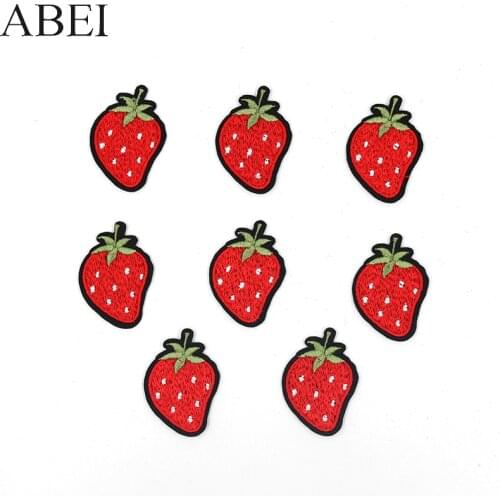10pcs/lot Cute Cartoon Strawberry Patches for Girls Baby Clothing Diy Sew On Jeans Hats Patches Backpack Sweaters Fabric Sticker