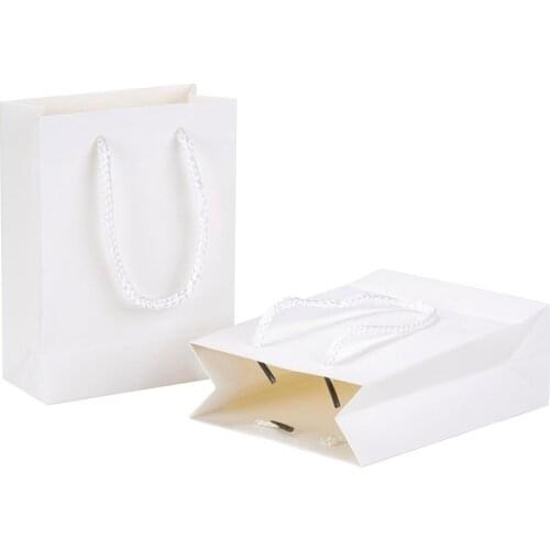 10Pcs Rectangle Cardboard Pouches Gift Shopping Bags with String For Clothes Books Packaging Wedding Birthday Party Paper Bags