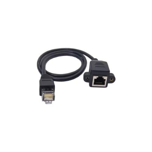 100pcs/lot 30cm 8P8C FTP STP UTP Cat 5e Male to Female Lan Ethernet Network Extension Cable with Panel Mount Holes