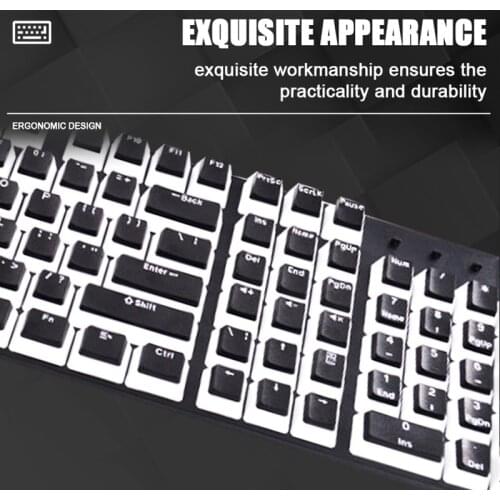 104Pcs Keys ABS Double Color Backlight Keycap Replacement Kit Universal Computer Keyboard Keycaps Spacebar Blank Keycaps