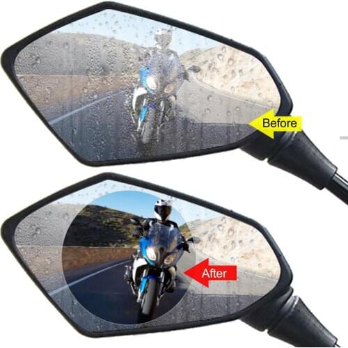 2PCS Universal Car Motorcycle Rear View Mirror Film Transparent Waterproof Anti-glare Film Rain Fog Protection Film