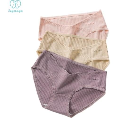 2PCS/Bag Sweet Cotton with Lace Maternity Panties Underwear Clothes for Pregnant Women Breathable Soft Pregnancy Briefs Factory