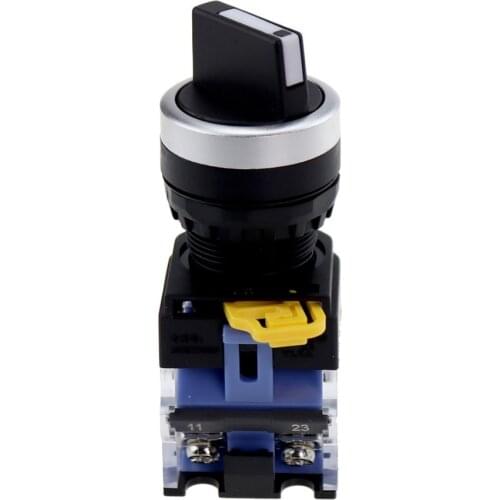 22MM Rotary power switch 2 position 3 position Momentary Latching knob button switches Long handle selector switch LA38-11XB/2