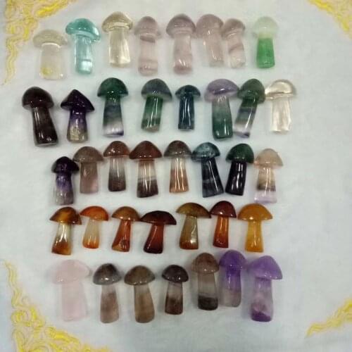 4-5cm natural stone carving crystal mushroom home decorative arts energy healing Drop shipping