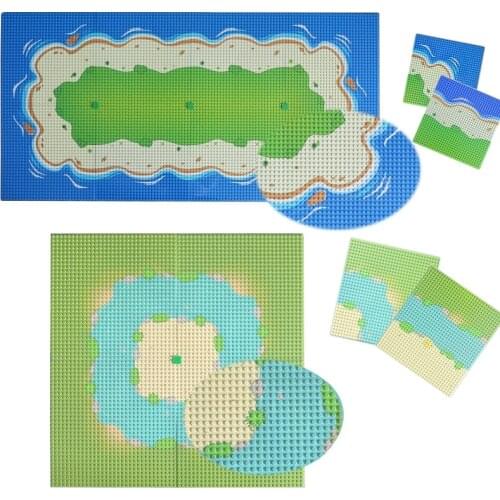 Base plate City Street colorful River Sandy Beach Island Baseplate Seaside Building Blocks bricks for Kids Compatible All Brands