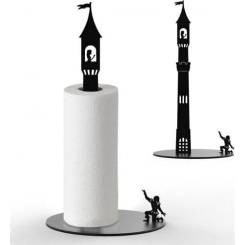 Paper Towel Napkin Holder Stand Black for Home Kitchen Tables Paper Towel Rack Bathroom Countertop Accessory Black napkin Gift