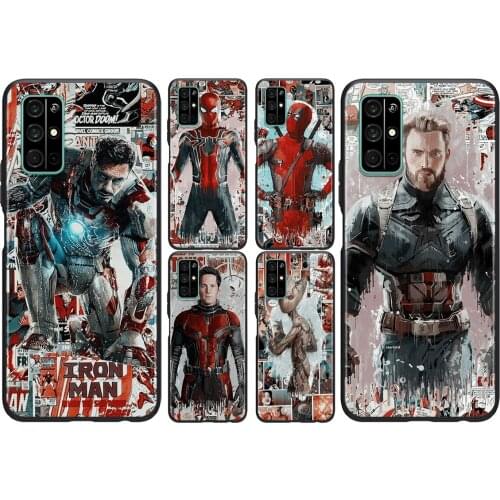 Marvel Avengers superhero For Huawei Honor 50 SE V30 View 20 V20 30i 30S 30 20S 20E 20i 20 Lite Pro Plus Black Phone Case