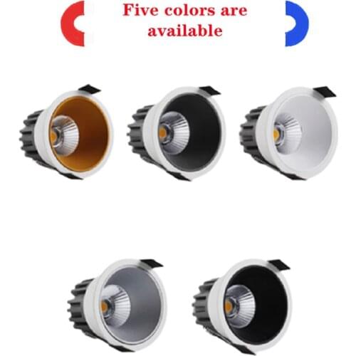 Background Lamps Indoor Lighting Dimmable Recessed Anti Glare COB LED Downlights 7W9W/12W/15W LED Ceiling Spot Lights AC85~265V