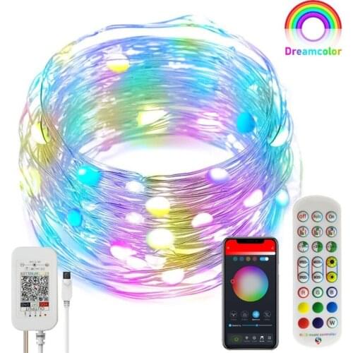 5M 50 LED Fairy Lights WiFi/Bluetooth Smart RGB LED String Light Garland Lights For Party Wedding Christmas Tree Decoration