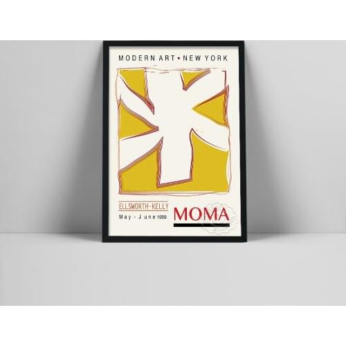 Canvas Painting Ellsworth Kelly Exhibition Poster Ferus Gallery Los Angeles California Wall Art Print Pictures for Living Room