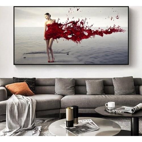 Canvas Decorative Paintings Modern Sexy Women Ocean Portrait Posters and Prints on The Wall Home Decor Canvas Painting Cuadros
