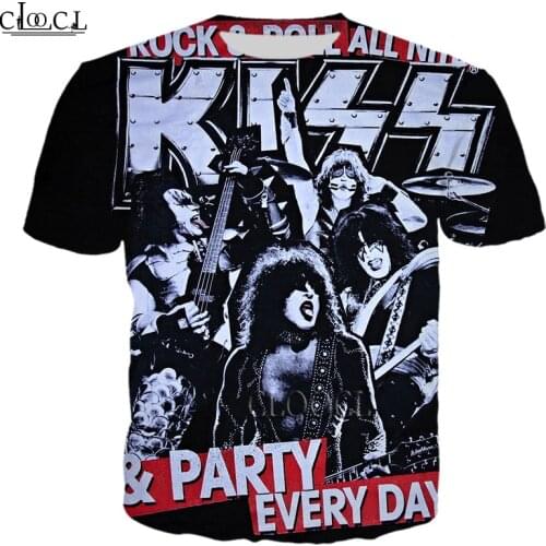 HX Newest Rock KISS Band T-Shirts for Mens Women Short Sleeve 3D Print Star Singer Summer Harajuku Tee Shirt Drop Shipping