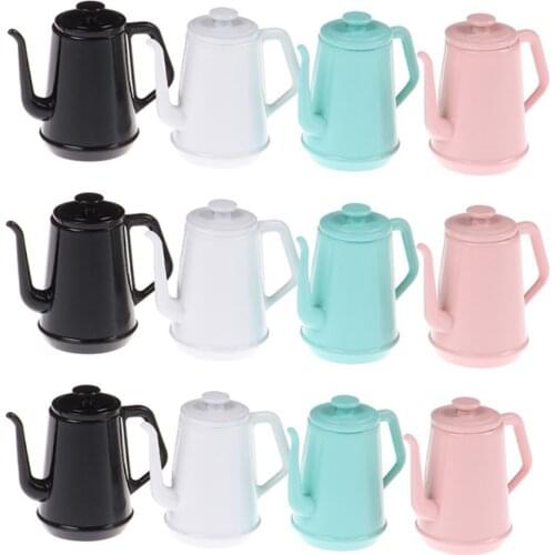Mini Metal Alloy Kettle Simulation Furniture Tea Pot Kitchen Model Toys for Doll House 1/12 Dollhouse Miniature Accessories
