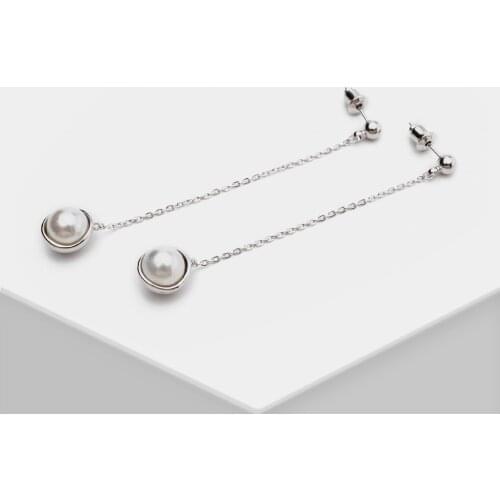 H29 Amorita Boutique Trendy Round Pearl Drop Earrings For Women Girl Fashion Pendant Earrings