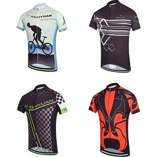 KEYIYUAN Cycling clothes Mens summer sunscreen breathable short sleeve coat mountain bike bicycle