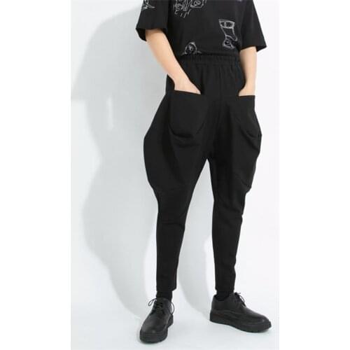 Mens Japanese fashion trend shank pants personality Harun pants long black size