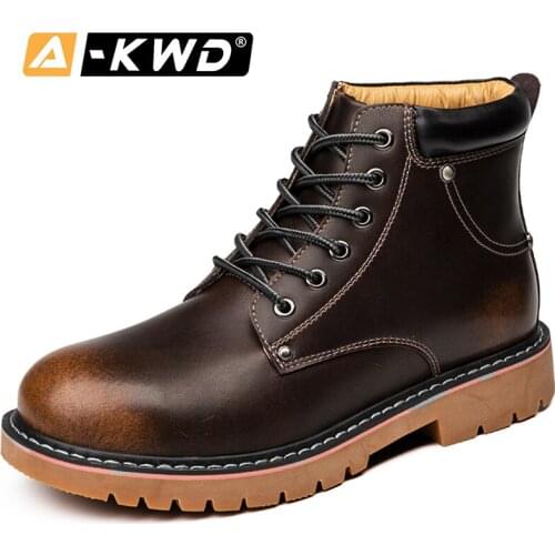New Fashion Shoes 2019 Men Winter Boots High Top Work Shoes Split Leather Men Shoes Winter Warm Sneakers Man Werkschoenen Heren