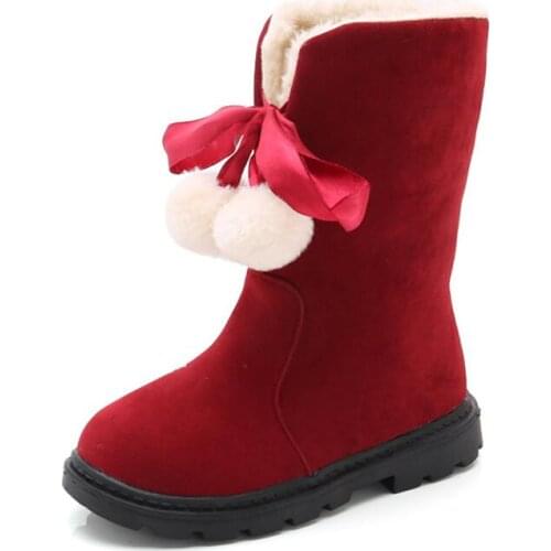 New Waterproof Girls Boots Winter Fur Cotton Warm Kids Snow Boots For Girls Brand Children Sport Shoes Kids Fashion Boots