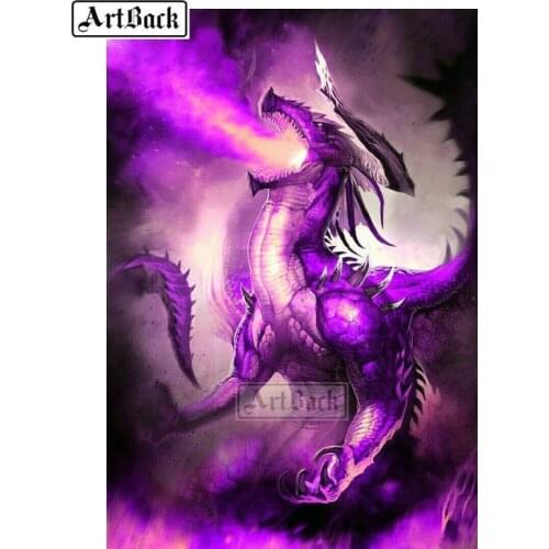 New 5d diy diamond painting purple dragon picture full square drill diamond embroidery 3d resin diamond mosaic decorative art